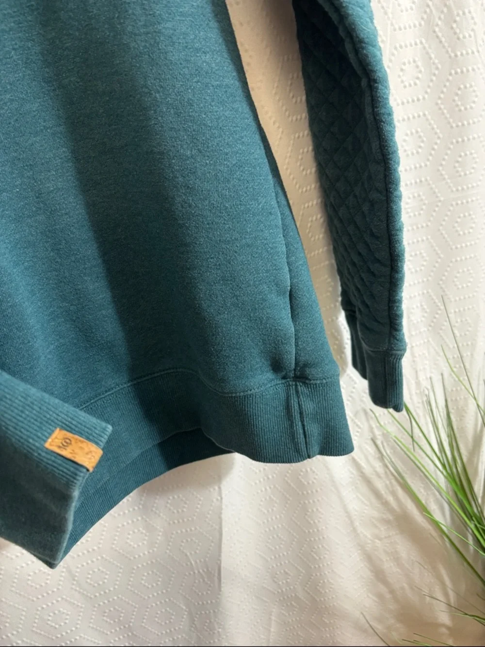 Tentree 10 teal sweatshirt quilted organic - Picture 5 of 6